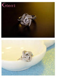 925 Sterling Silver Full Jewelry Set Necklace+Earring+Ring Gift
