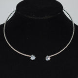 Zircon Heart Choker Necklace Earrings Bracelet Set