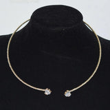 Zircon Heart Choker Necklace Earrings Bracelet Set