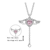 Heart Necklace Rose Flower Angel Wings Romantic Christmas Gift for Women