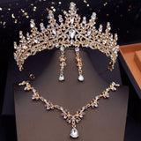 Bridal Jewelry Set Tiara Crown Necklace Earring Wedding Dress Tiaras