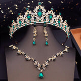 Bridal Jewelry Set Tiara Crown Necklace Earring Wedding Dress Tiaras