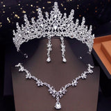 Bridal Jewelry Set Tiara Crown Necklace Earring Wedding Dress Tiaras
