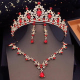 Bridal Jewelry Set Tiara Crown Necklace Earring Wedding Dress Tiaras