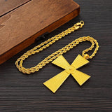 Ethiopian Big Cross Pendant Chain Earrings Ring Women