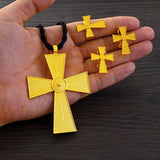 Ethiopian Big Cross Pendant Chain Earrings Ring Women