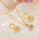 Dubai Jewelry Set 18K Plating Earrings & Pendant with Necklace