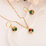 Dubai Jewelry Set 18K Plating Earrings & Pendant with Necklace
