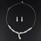 2pcs Pear Bridal Jewelry Set for Women Anniversary Gift J8018