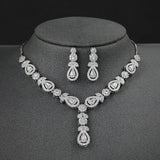 2pcs Pear Bridal Jewelry Set for Women Anniversary Gift J8018