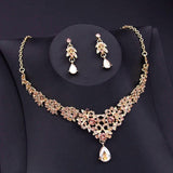 Baroque Crown Jewelry Sets for Women Wedding Bride Tiaras Necklace Earring Set