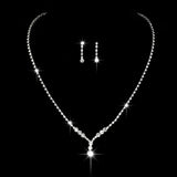 Bling Crystal Drop Choker Necklace Earrings Bracelet Set
