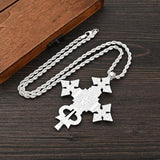 African Silver Cross Jewelry Sets Ethiopian Eritrea Pendant Earrings Rings