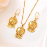 Dubai Necklace Earring Set Party Jewelry Sets Round Gift Charms Girls Kid Jewelr