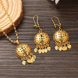 Dubai Necklace Earring Set Party Jewelry Sets Round Gift Charms Girls Kid Jewelr