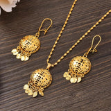 Dubai Necklace Earring Set Party Jewelry Sets Round Gift Charms Girls Kid Jewelr
