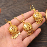 Dubai Necklace Earring Set Party Jewelry Sets Round Gift Charms Girls Kid Jewelr