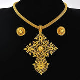 Ethiopian Big Size Pendant Chokers Collar and Earrings Ethiopian Jewelry Sets
