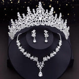 Princess Crown Jewelry Set for Women Wedding Bride Tiara Necklace Earring