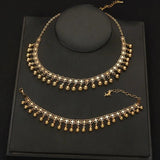 Arab Wedding Jewelry Set Dangle Ball Tassels Necklace Earring Set
