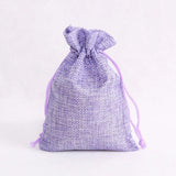 10pcs Purple Jute Drawstring Bags Favor Gift Wedding Christmas Linen Pouches