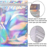 Holographic Resealable Plastic Bags, 50Pcs
