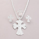 African Silver Cross Jewelry Set Eritrea Pendant Earrings Rings