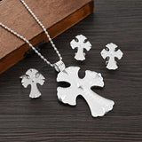 African Silver Cross Jewelry Set Eritrea Pendant Earrings Rings
