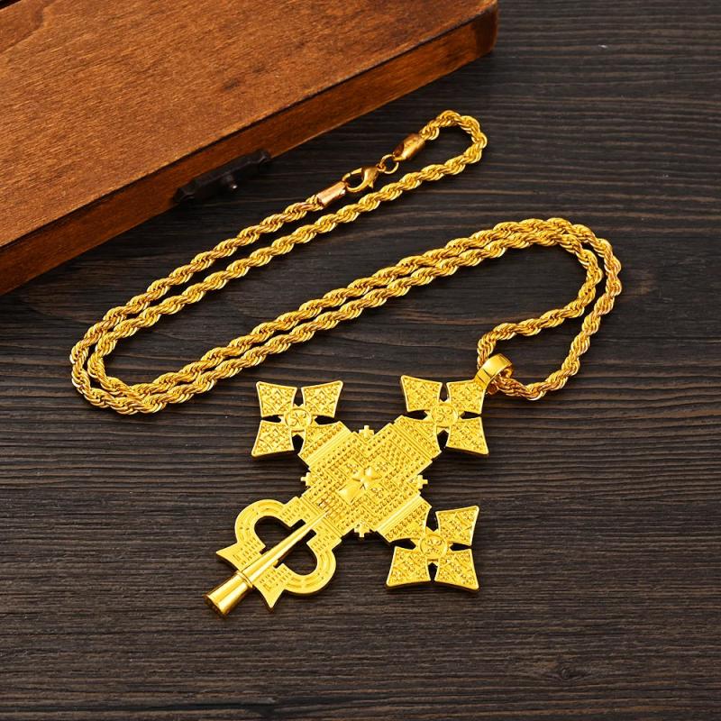African Cross Necklace Earrings Ring Jewelry Sets