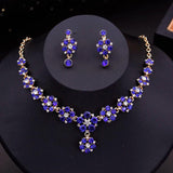 Bride Jewelry Sets Flower Choker Necklace Earrings Wedding Dress Bridal Necklace