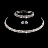 Pearl Rhinestone Necklace Earrings Bridal Wedding Jewellery Set