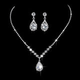 Pearl Rhinestone Necklace Earrings Bridal Wedding Jewellery Set