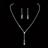 Pearl Rhinestone Necklace Earrings Bridal Wedding Jewellery Set