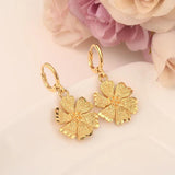 Dubai Flower Jewelry Sets 18K Plating Earrings Pendant Necklace