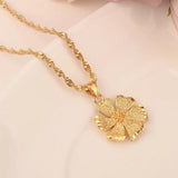 Dubai Flower Jewelry Sets 18K Plating Earrings Pendant Necklace
