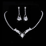 Bridesmaid Bridal Jewelry Sets Rhinestone Crystal NECKLACE+EARRINGS SET