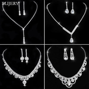 Bridesmaid Bridal Jewelry Sets Rhinestone Crystal NECKLACE+EARRINGS SET