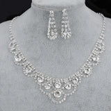 Bridesmaid Bridal Jewelry Sets Rhinestone Crystal NECKLACE+EARRINGS SET