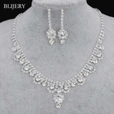 Bridesmaid Bridal Jewelry Sets Rhinestone Crystal NECKLACE+EARRINGS SET