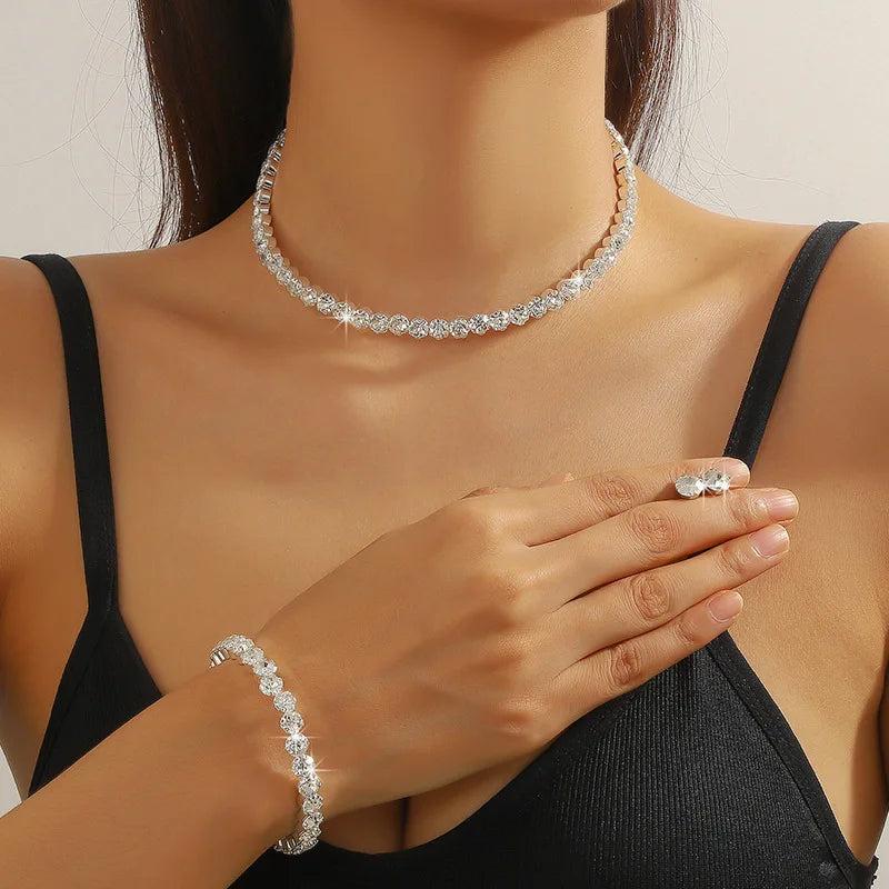 Crystal Bridal Jewelry Set African Beads Wedding Choker