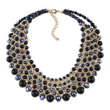 KAYMEN Turquoise Crystal Beaded Chunky Chokers Necklace
