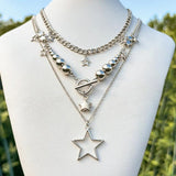 Gothic Tassel Star Necklace Set Grunge Accessories