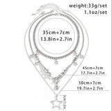 Gothic Tassel Star Necklace Set Grunge Accessories