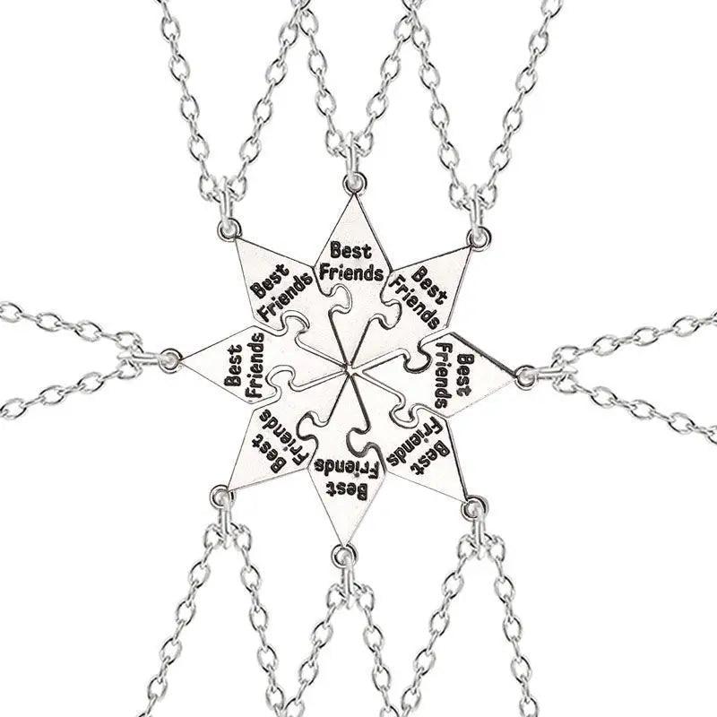 4-8 BFF Forever Puzzle Piece Pendant Necklaces