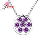 925 Silver CZ Stud Earrings & Pendant Set for Women