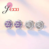 925 Silver CZ Stud Earrings & Pendant Set for Women