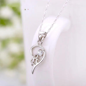 Heart Wing 925 Sterling Silver Couple Pendant Necklace Set