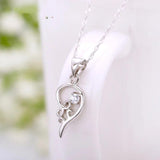 Heart Wing 925 Sterling Silver Couple Pendant Necklace Set