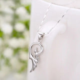 Heart Wing 925 Sterling Silver Couple Pendant Necklace Set