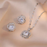 Valentine Heart Jewelry Set Stainless Steel Zircon Wedding Gift
